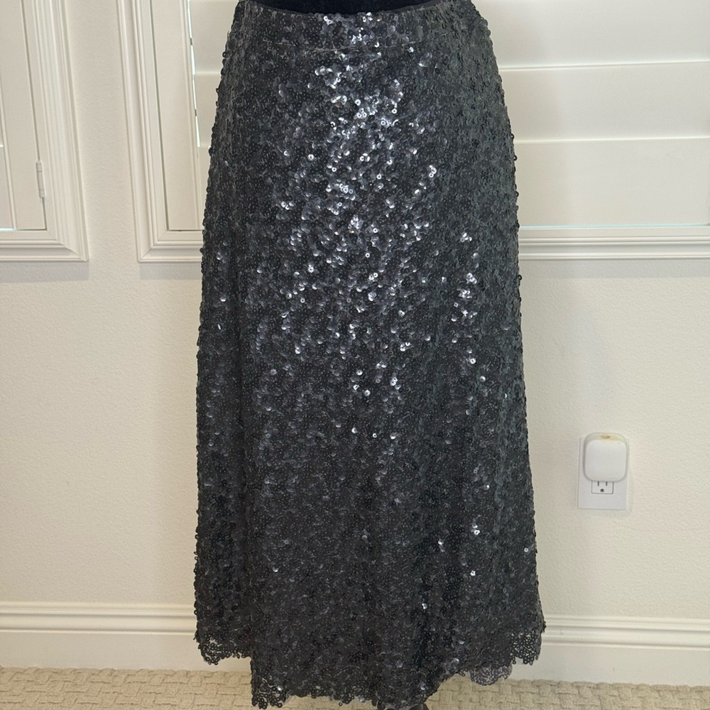 Sabine Black Sequin Maxi Skirt